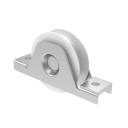 Laufrolle mit „U“ profil mit stütze und lager, INOX / NYLON, D80mm